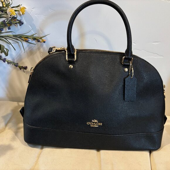 COPY - Coach F57524 Cross Grain Leather Sierra Satchel Black - Picture 1 of 6